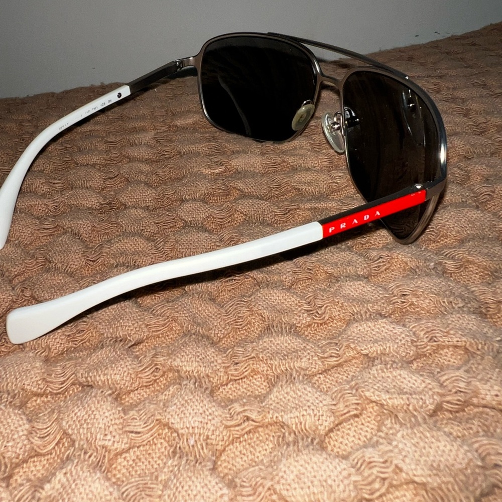 Prada Silver and Black Men's Sunglasses - Picture 5 of 6